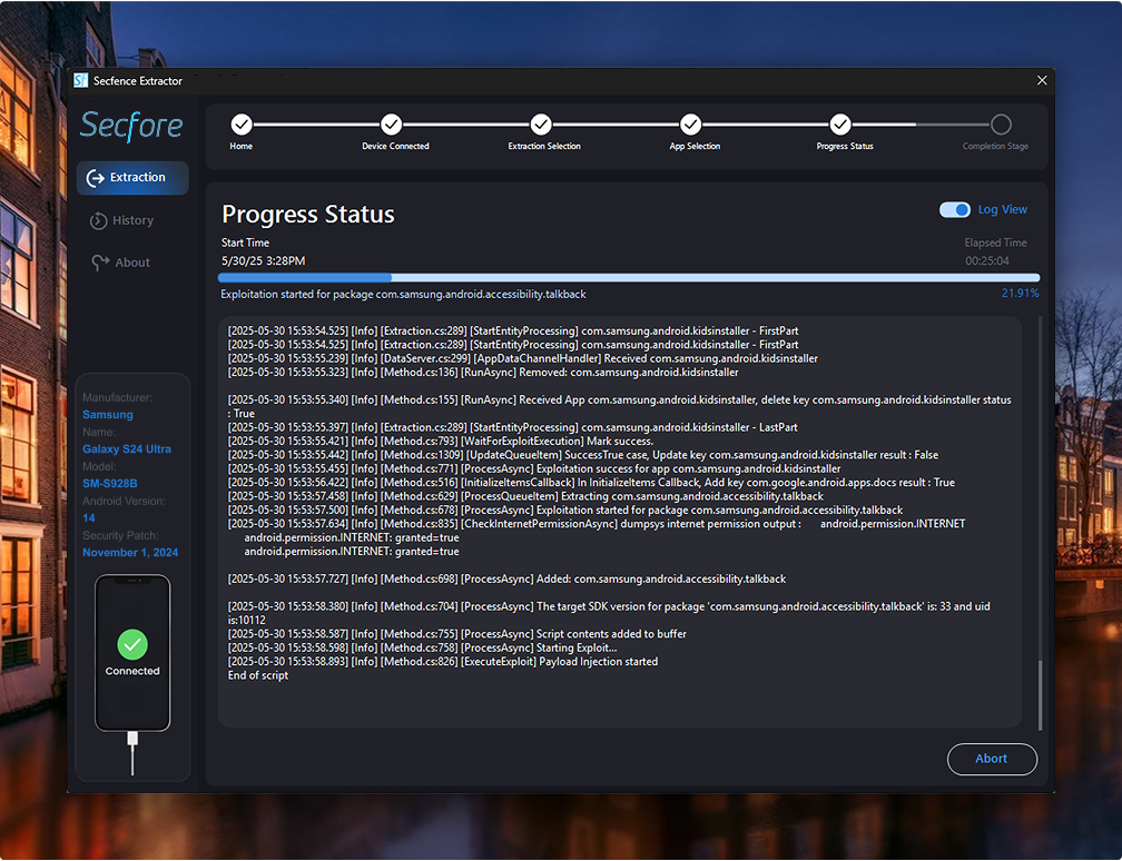 Secfore Log View Interface